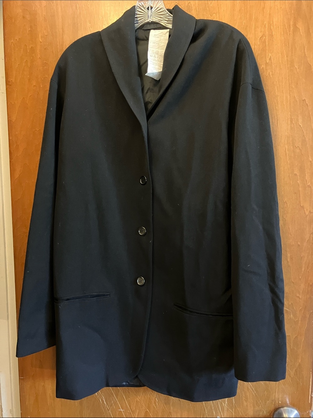 Women’s Black 4-Button Wool Coat Romeo Gigli 1990’s Size 44 (US 12)